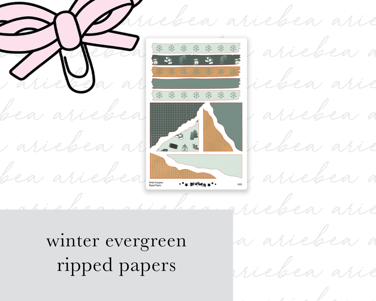 Winter Evergreen Collection Ripped Paper