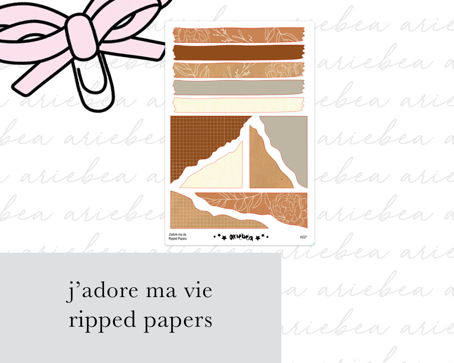 J'adore Ma Vie Collection Ripped Paper