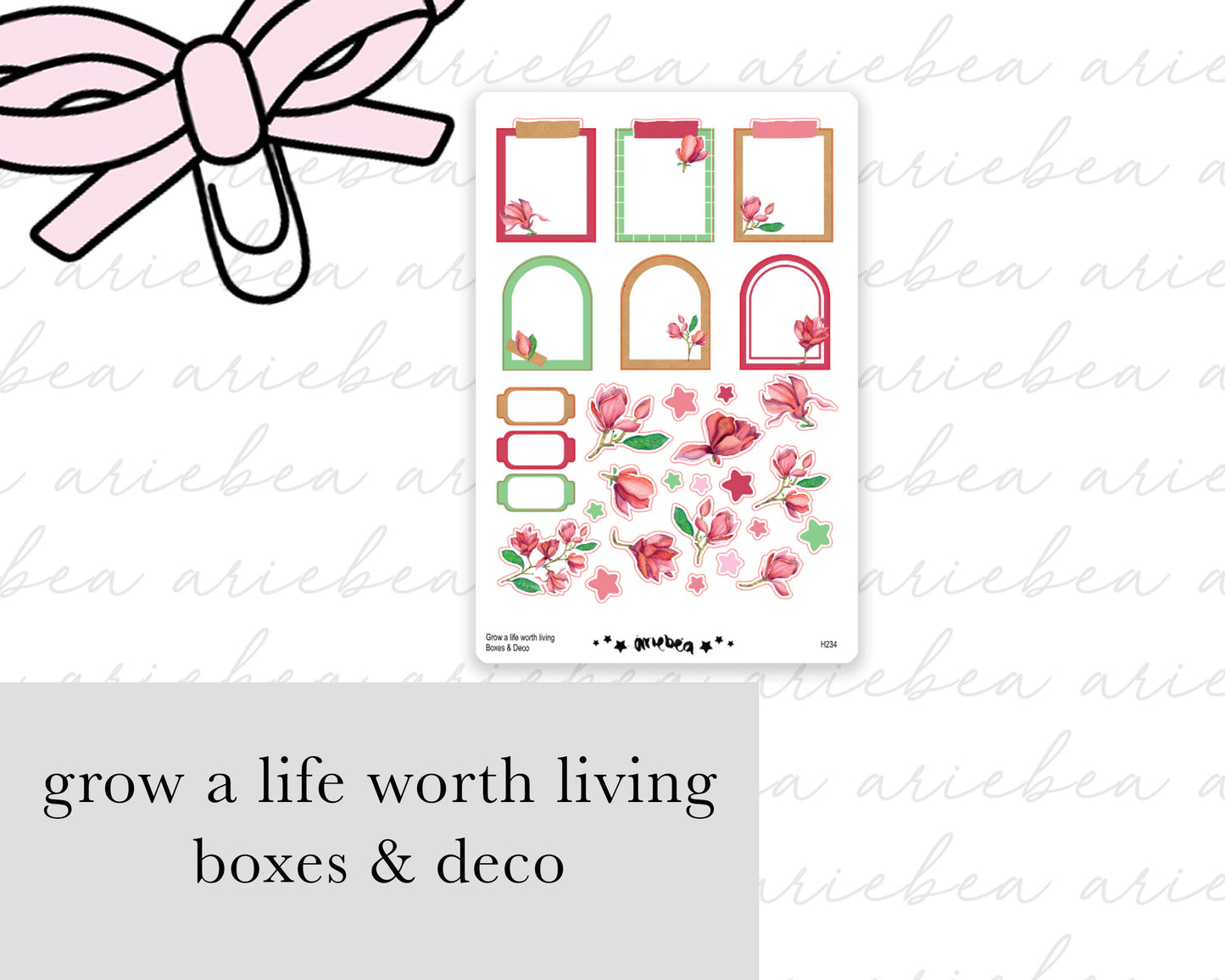 Grow a life worth living Full Mini Kit (4 pages)