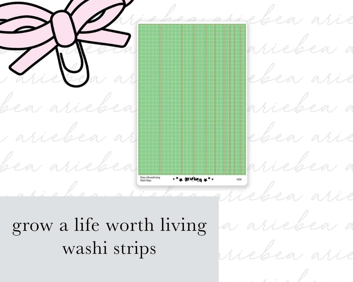 Grow a life worth living Washi Strips