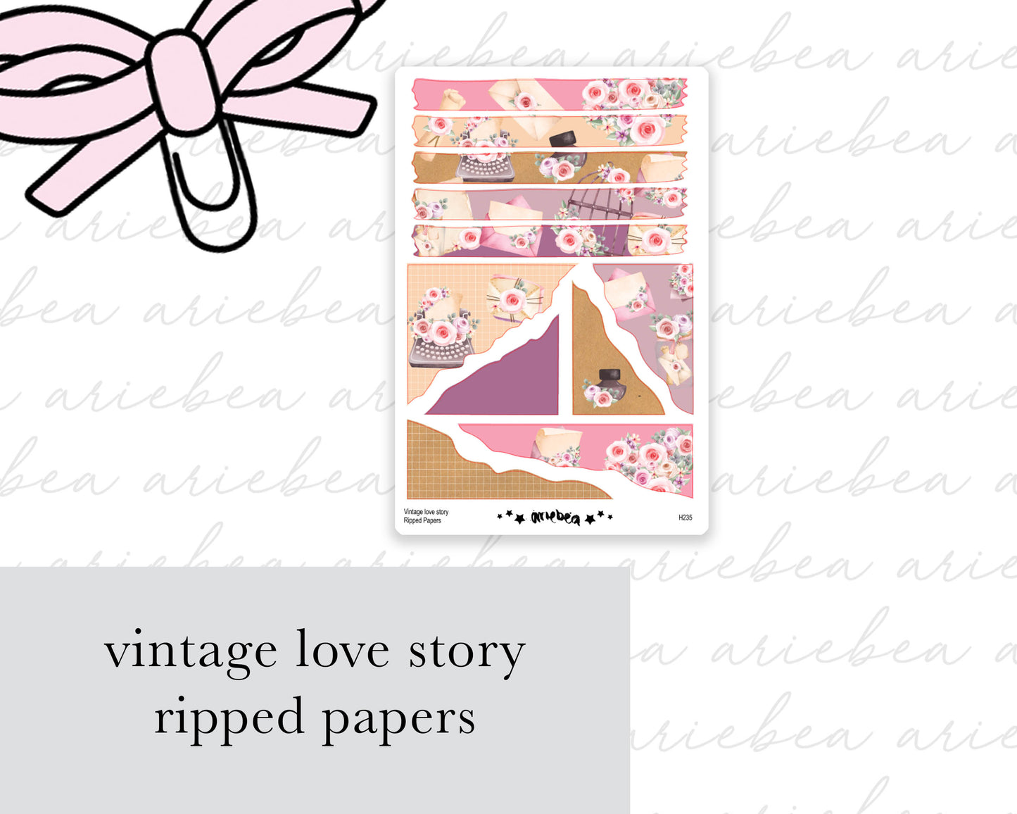 Vintage Love Story Ripped Papers