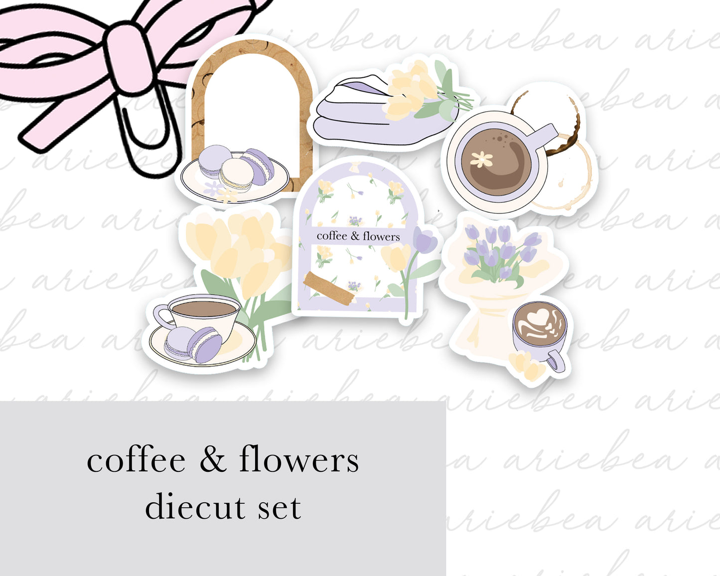 Coffee & Flowers Collection Diecut set of 6