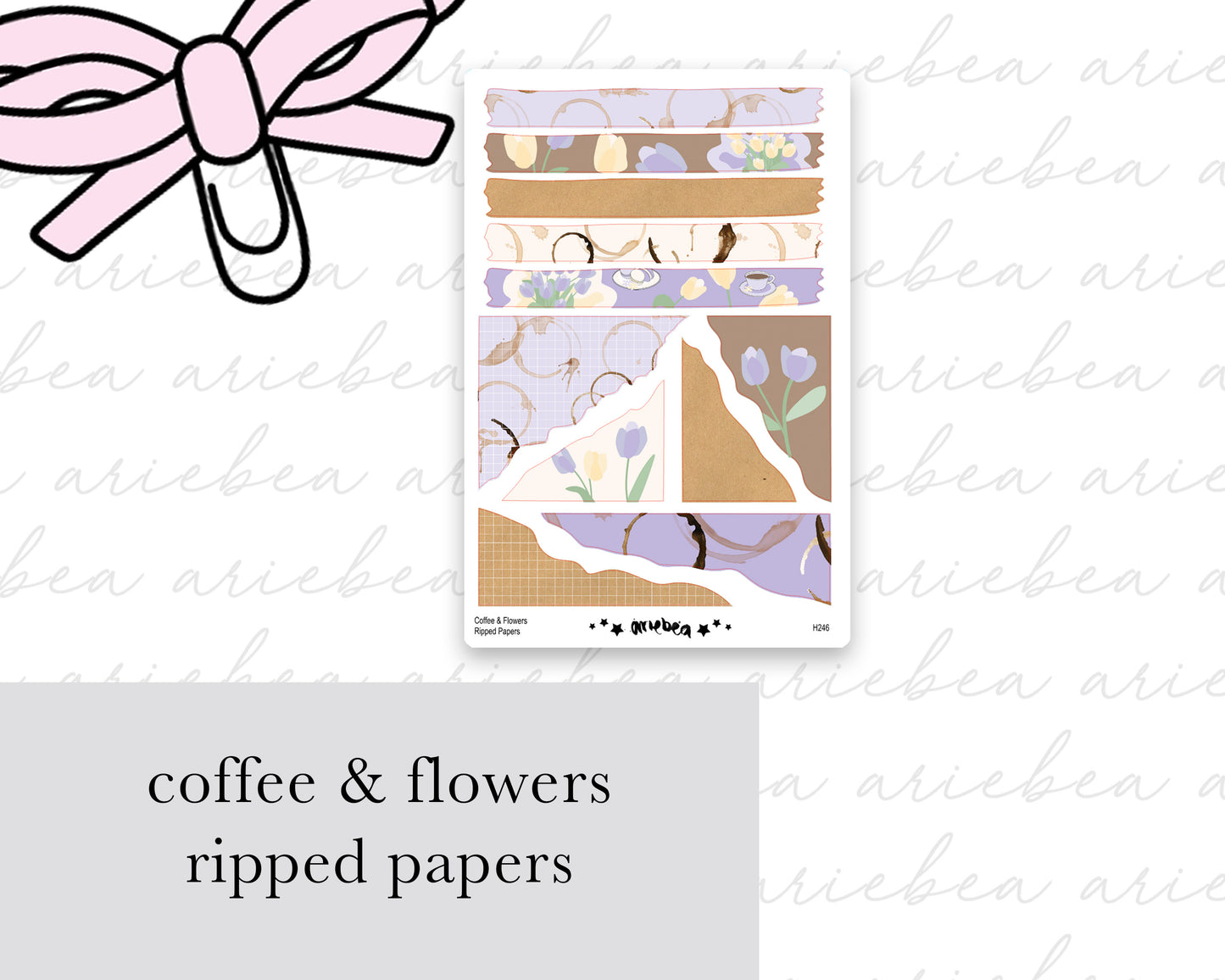 Coffee & Flowers Collection Ripped Paper