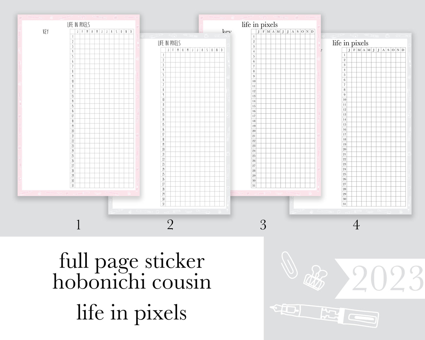 Life In Pixels |A5| Full Page Sticker|2023