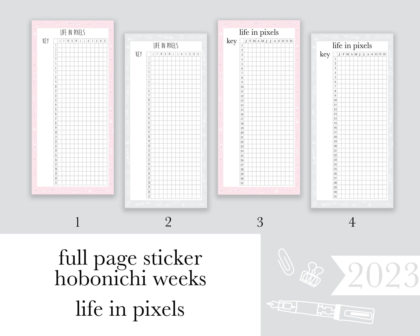 Life In Pixels |Weeks| Full Page Sticker |2023