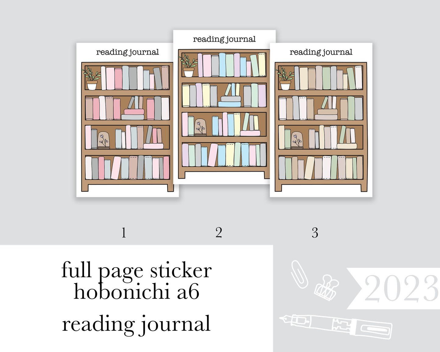 Reading Journal |A6| Full Page Sticker |2023