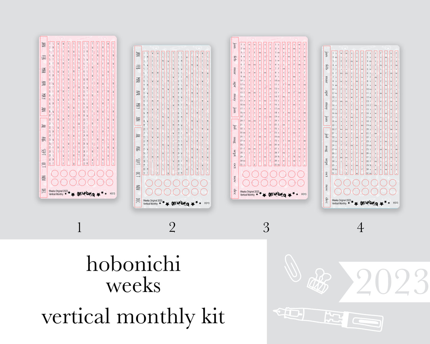 Vertical Perpetual Monthly |Hobonichi Weeks| 2023