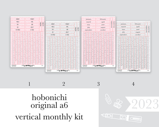 Vertical Perpetual Monthly |Hobonichi A6| 2023