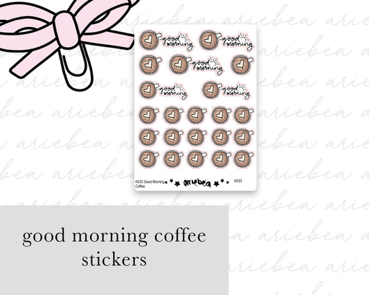 Good Morning Coffee Planner Stickers