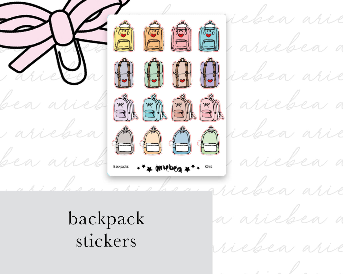 Backpack Planner Stickers