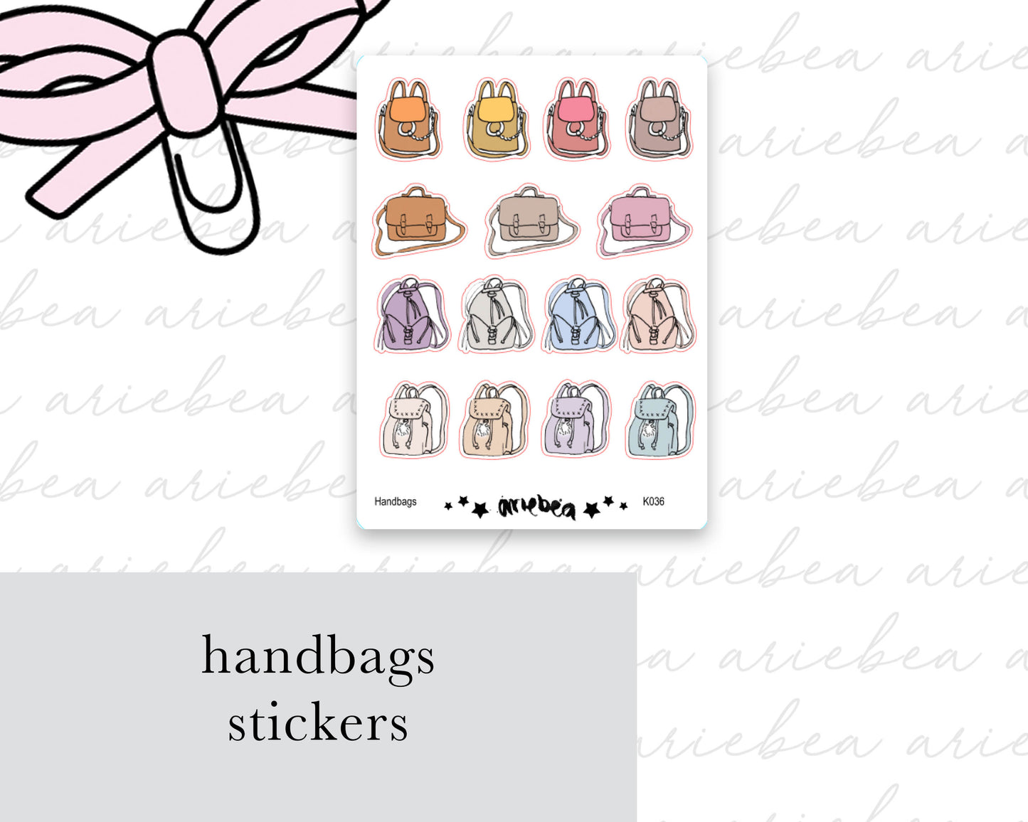 Handbag Planner Stickers