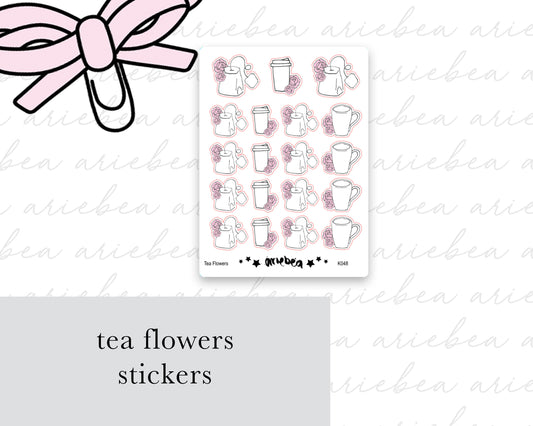 Tea Flowers Planner Stickers