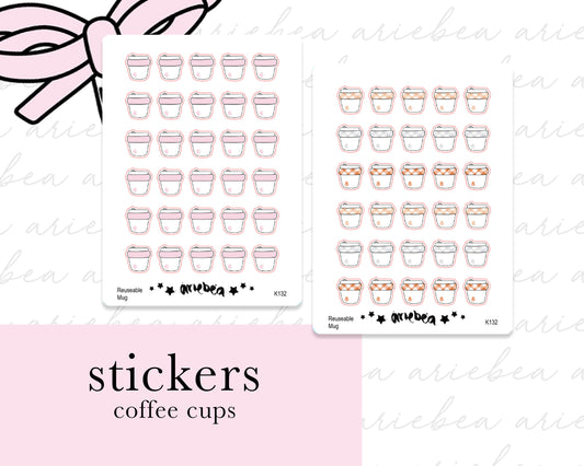 Fall Reusable Coffee Cup Planner Stickers
