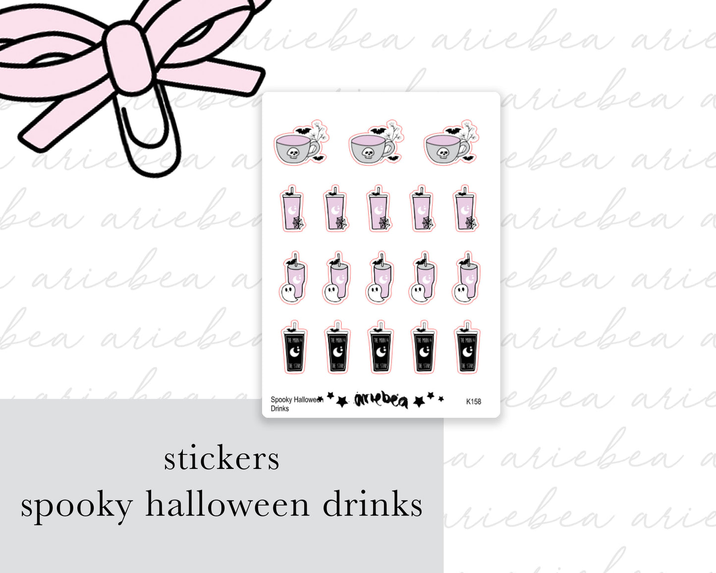 Spooky Halloween Drink Stickers