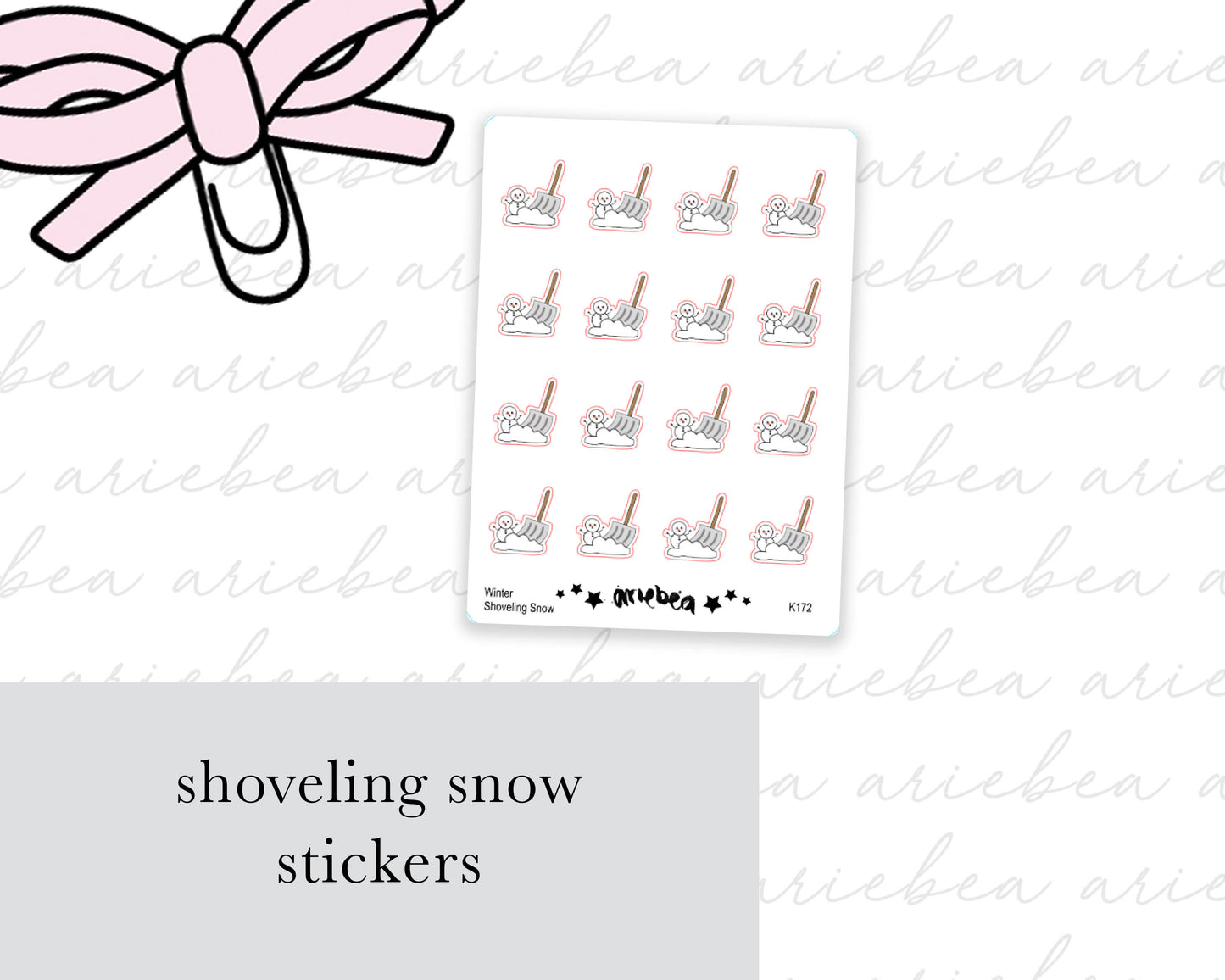 Shoveling Snow Planner Stickers