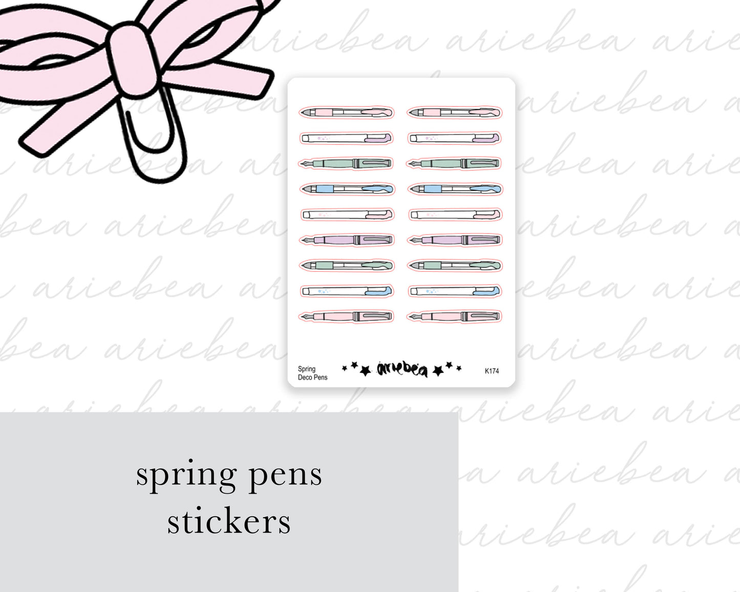 Spring Pen Header Planner Stickers
