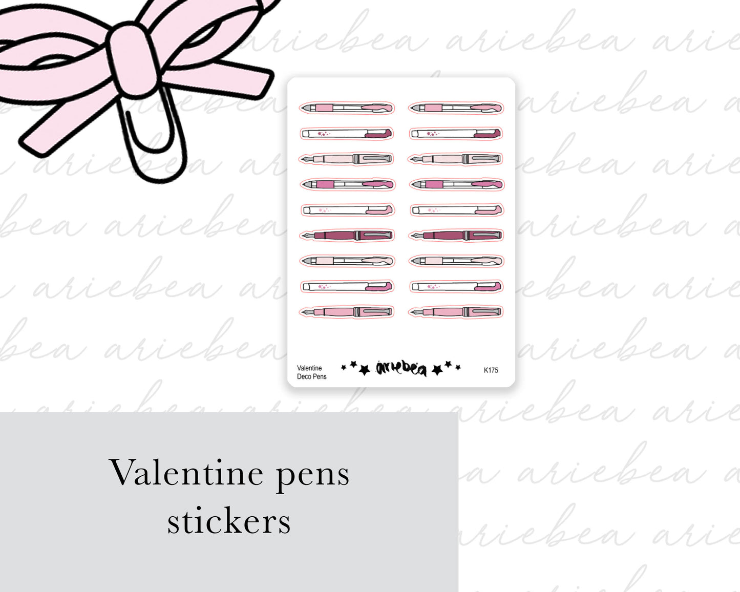 Valentine's Day Pen Header Planner Stickers