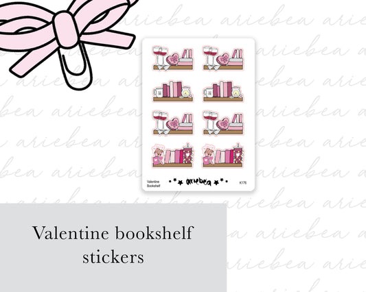 Valentine's Day Bookshelf Planner Stickers