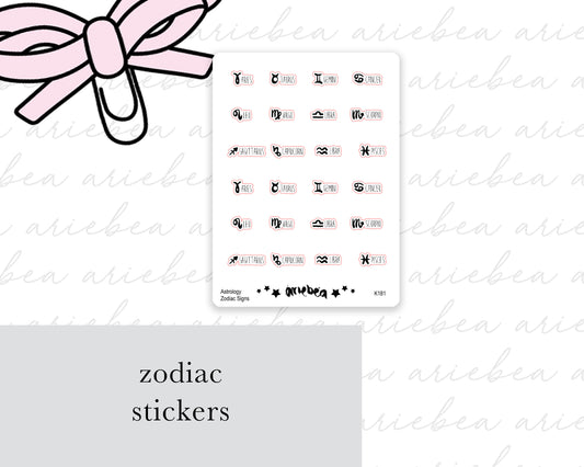 Zodiac Sign Astrology Planner Stickers