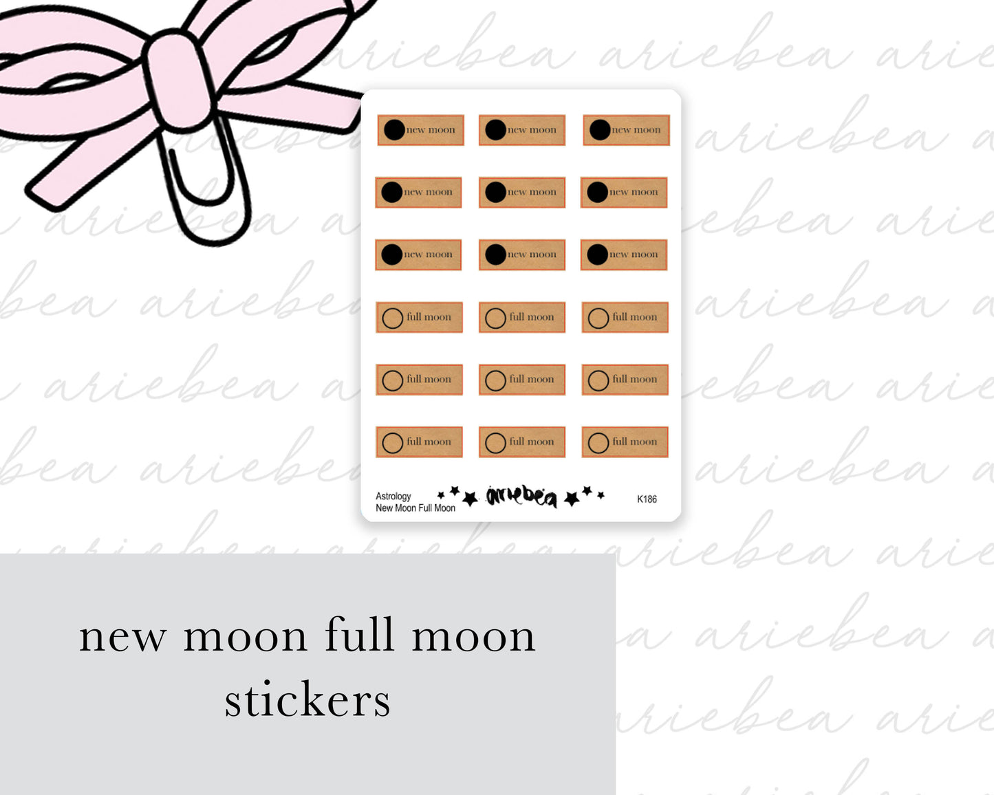 New Moon & Full Moon Astrology Planner Stickers