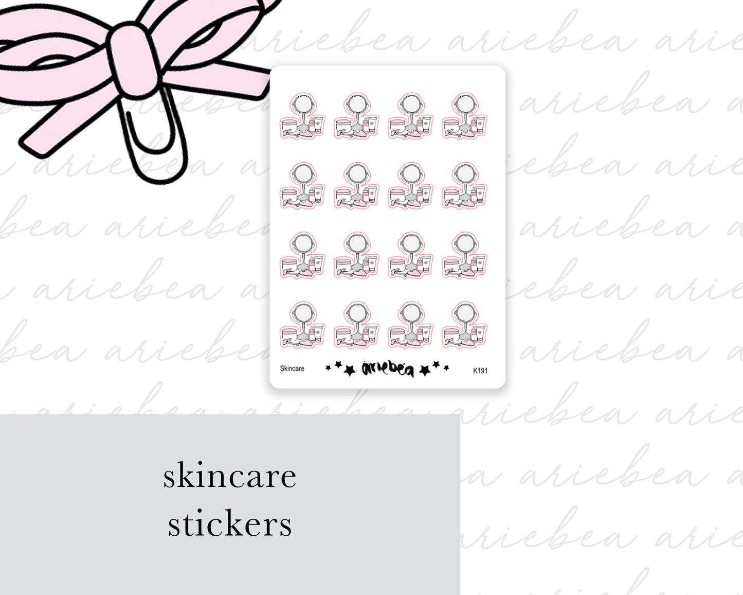 Skincare Self Care Routine Planner Stickers