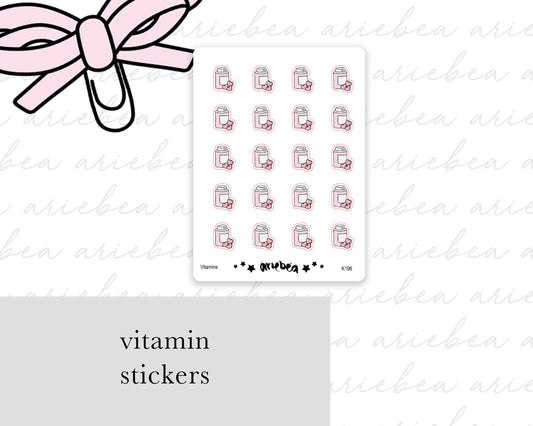 Vitamin Reminder Planner Stickers
