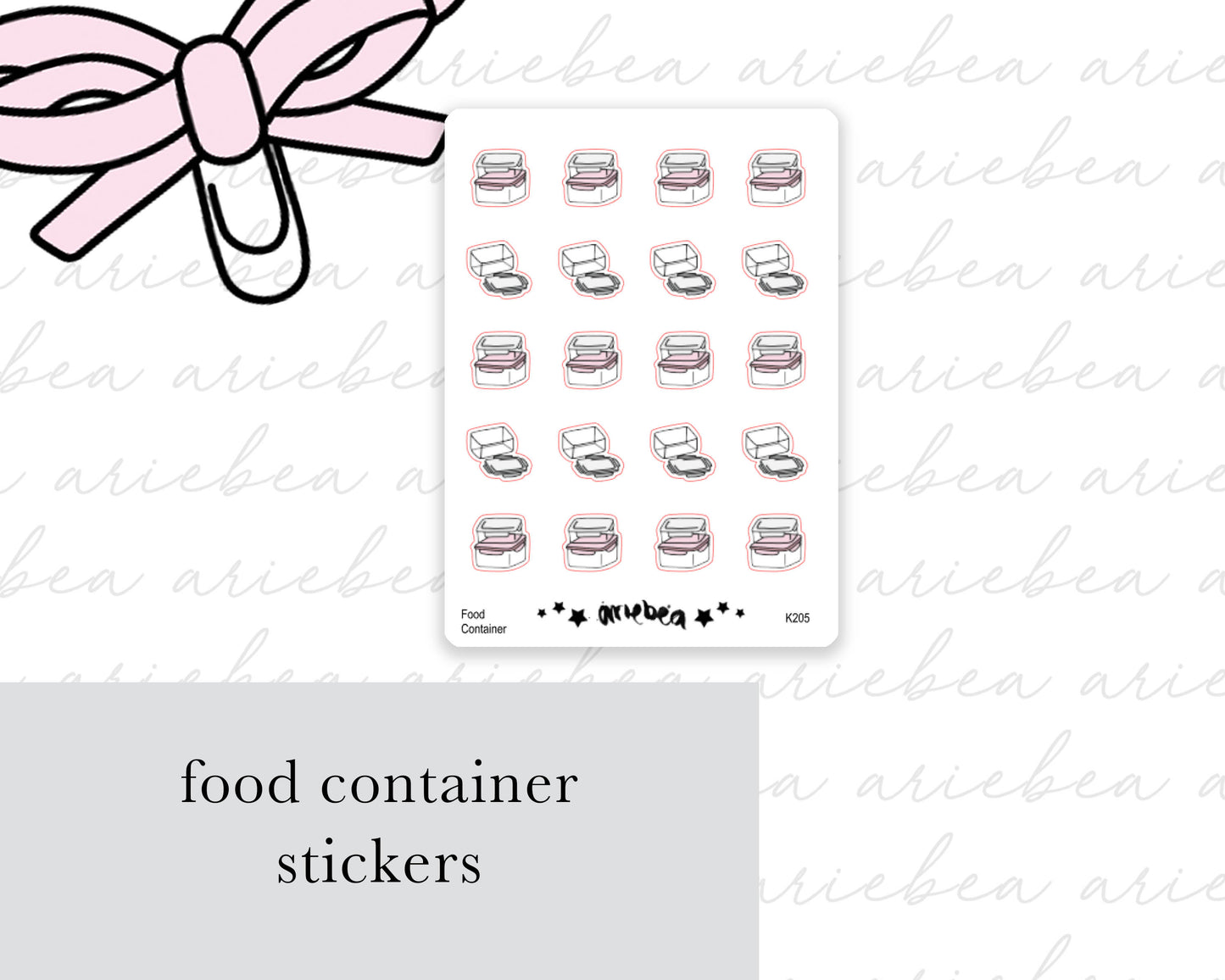 Food Prep Container Planner Stickers