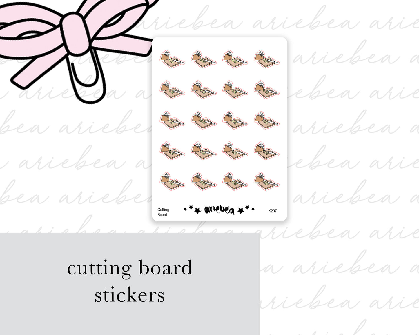 Chopping Board Food Prep Cooking Planner Stickers