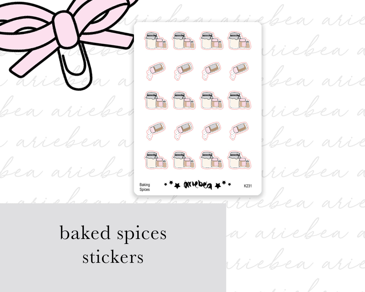 Baking Spices Planner Stickers