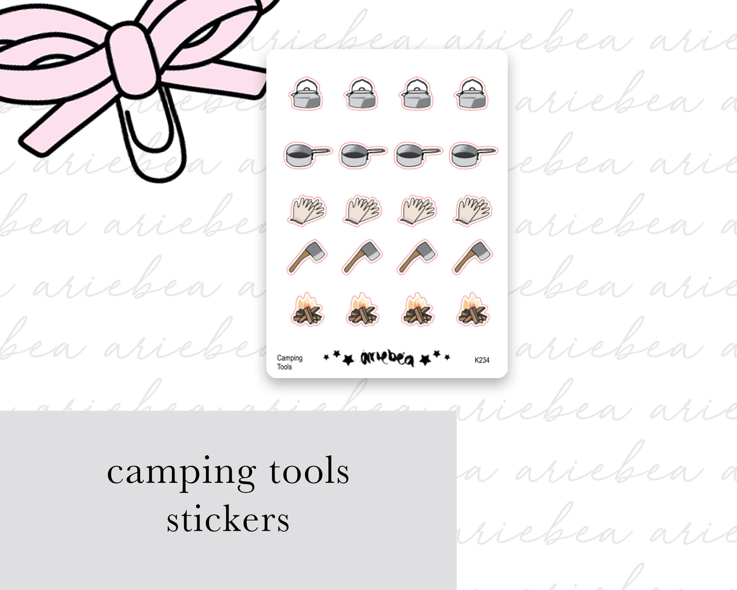 Camping Tools Gear Planner Stickers