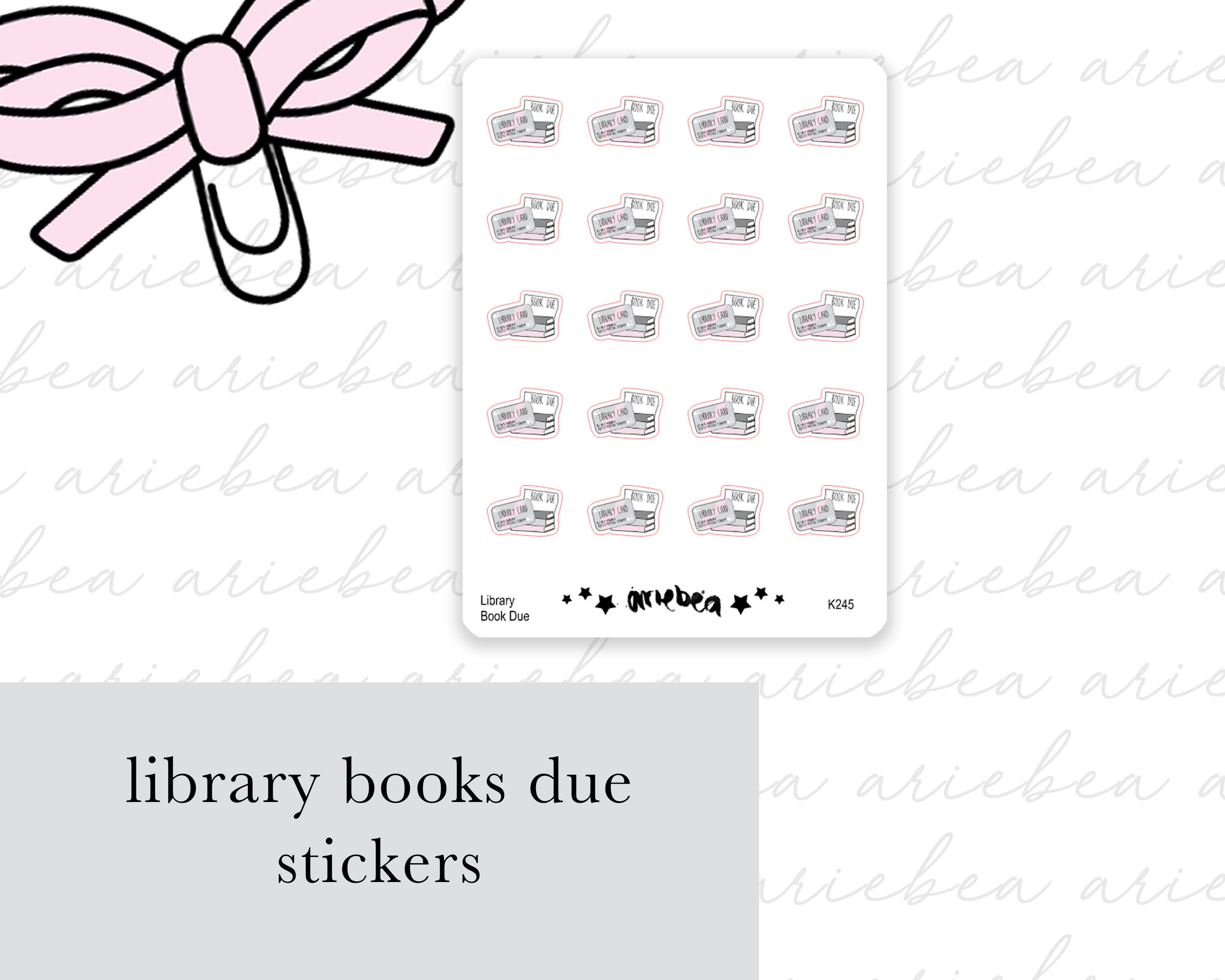 Library Books Due Planner Stickers – ariebea
