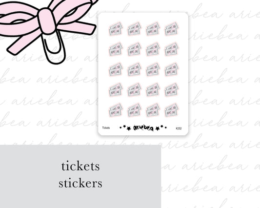 Tickets for Concert, Festival, County Fair Planner Stickers