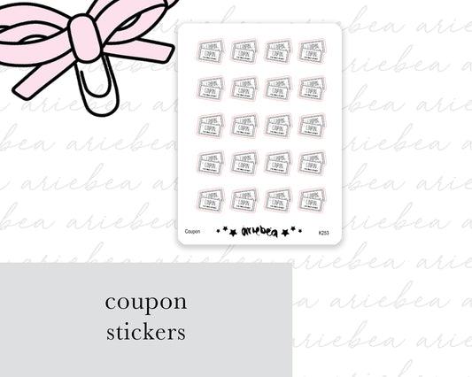 Couponing Planner Stickers