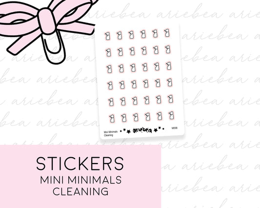 Cleaning Chores Mini Minimals Doodle Planner Stickers