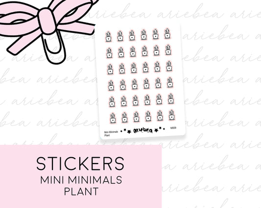 Water Plants Mini Minimals Doodle Planner Stickers