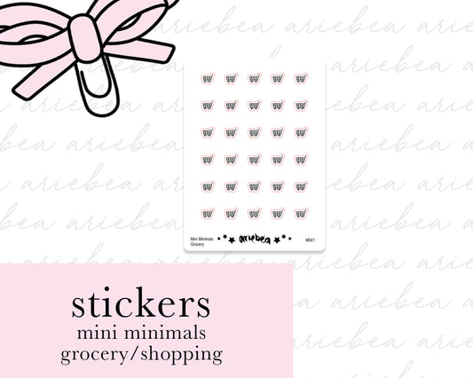 Grocery Shopping Cart Mini Minimals Doodle Planner Stickers