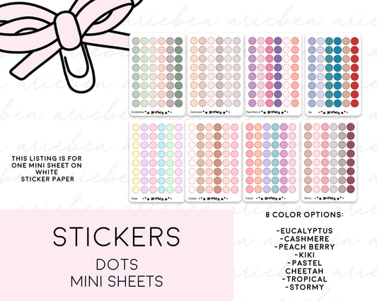 Functional Circle Dots Mini Sheet Planner Stickers