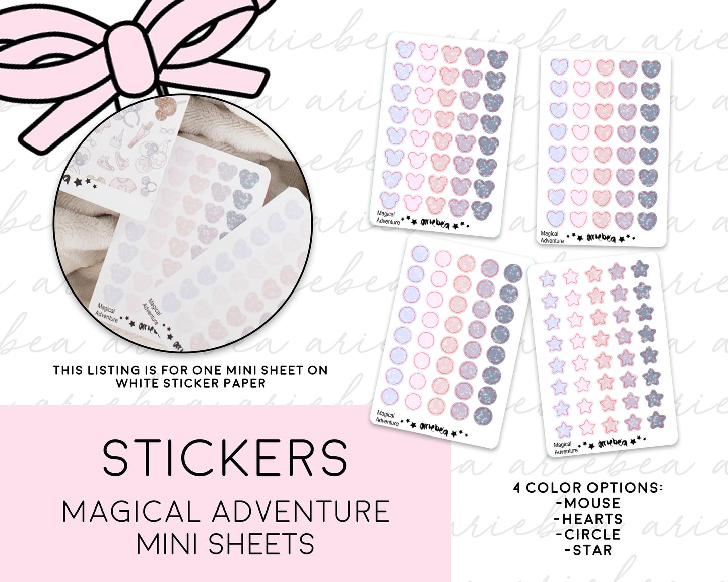 Limited Edition Magical Adventure Mouse Dot, Heart, Star Planner Stickers