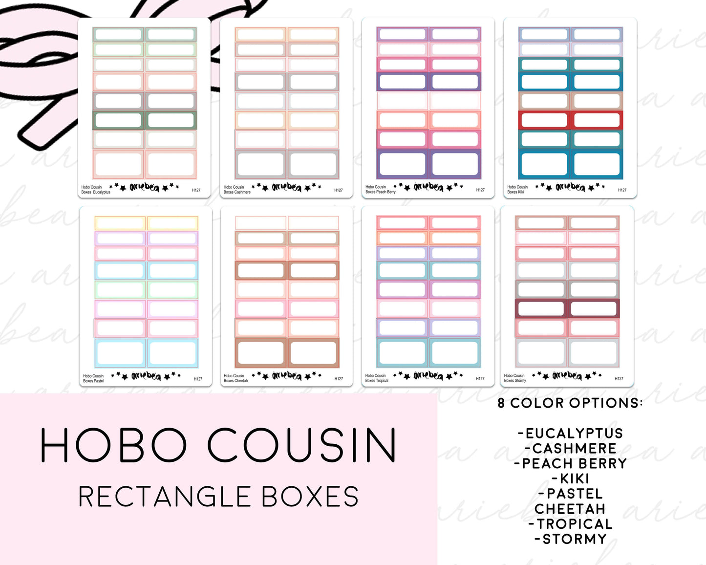 Hobonichi Cousin Boxes Rectangle Planner Stickers