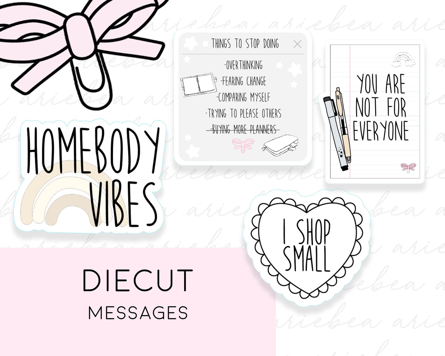 Diecut Conversation Motivational Funny Planner Quote Homebody