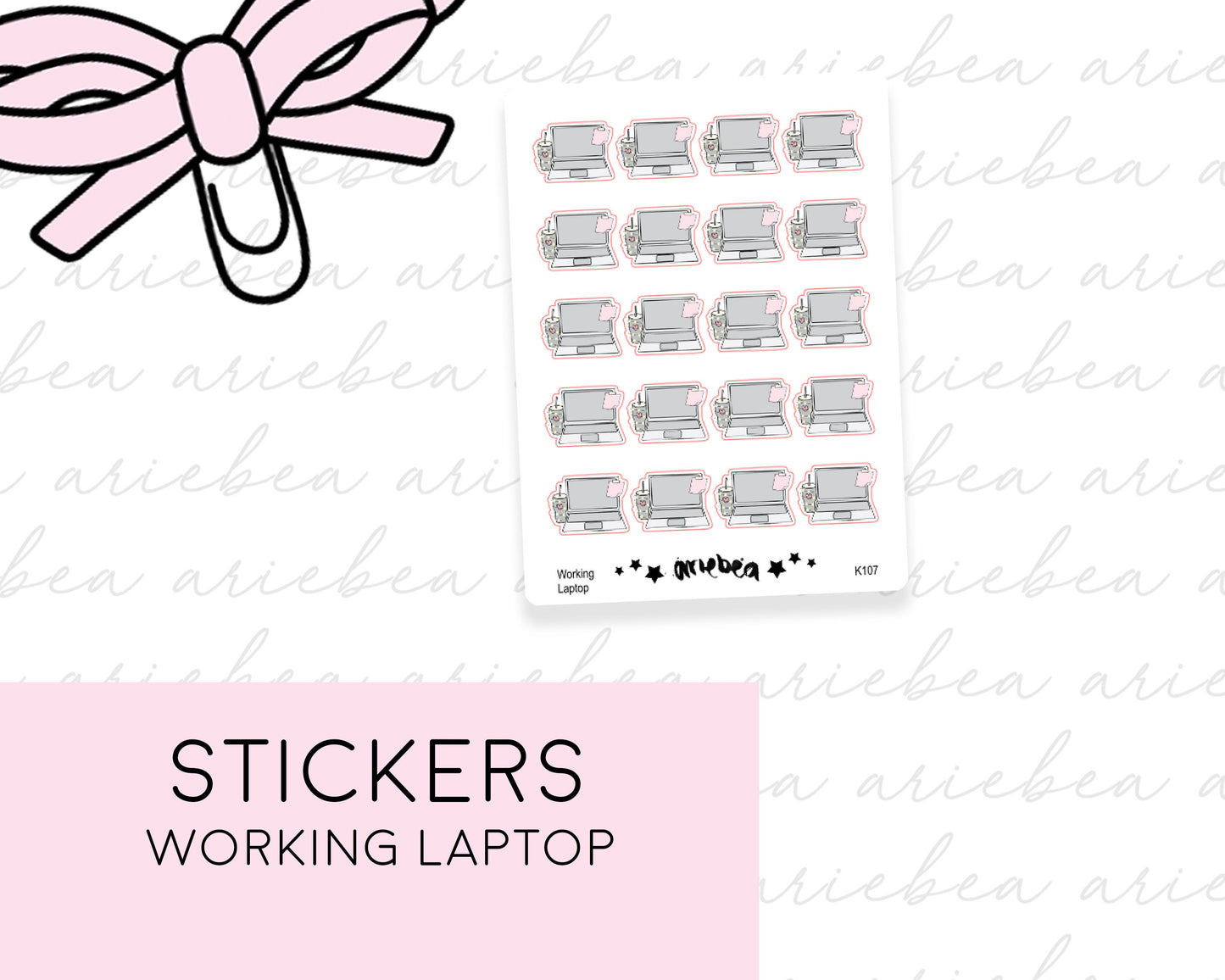 Computer Laptop Working Planning time Stickers