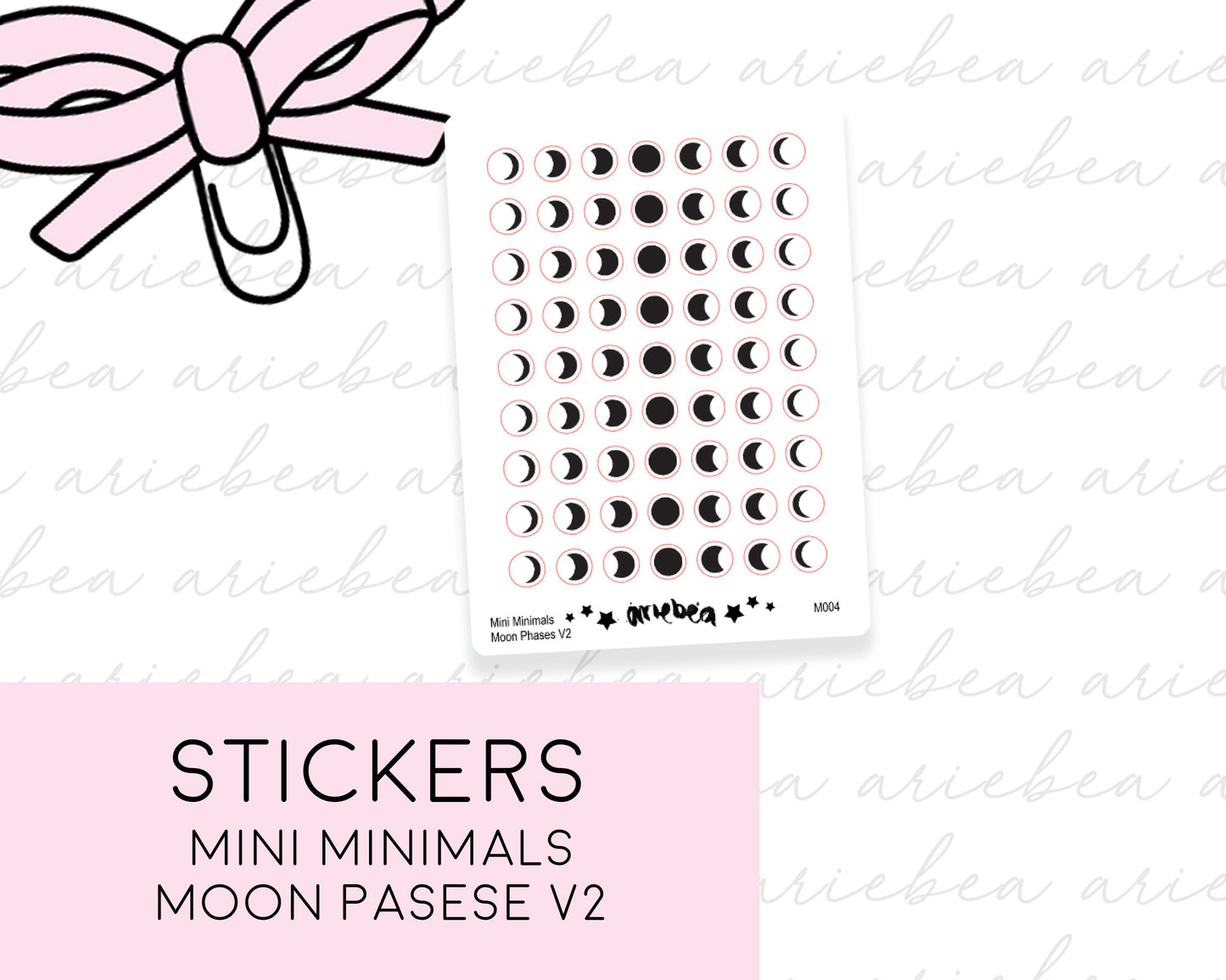 Moon Phases V2 Mini Minimals Doodle Planner Stickers