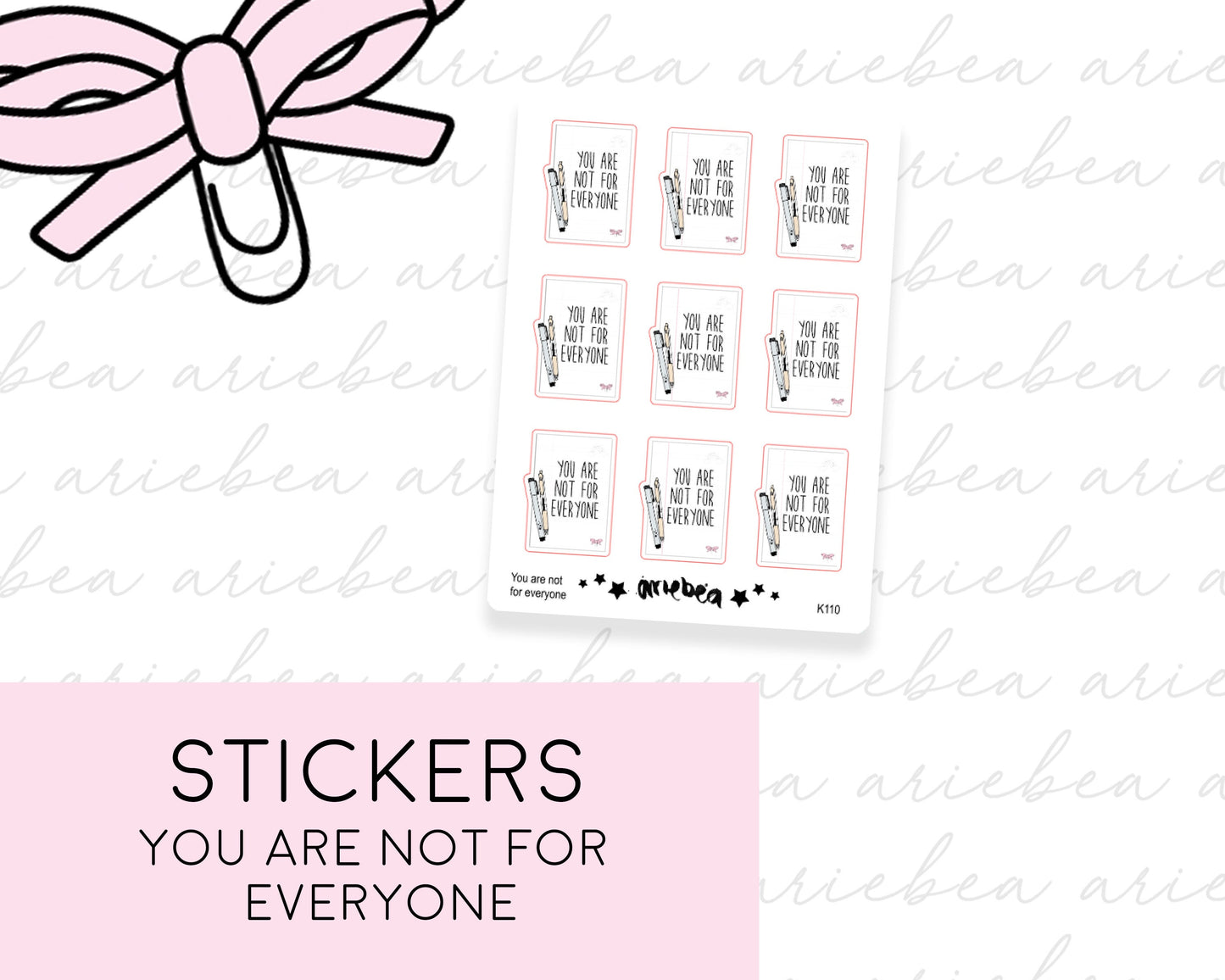 You Are Not For Everyone Inspirational Quote Planner Stickers