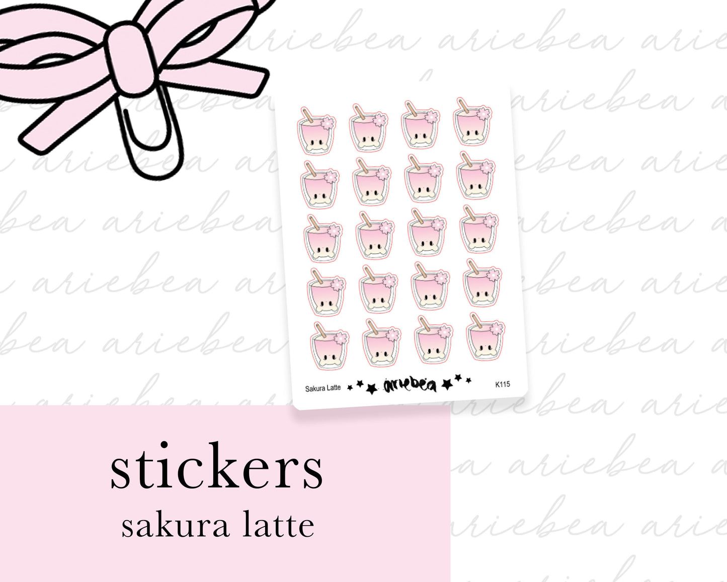 Sakura Boba Aesthetic Planner Stickers