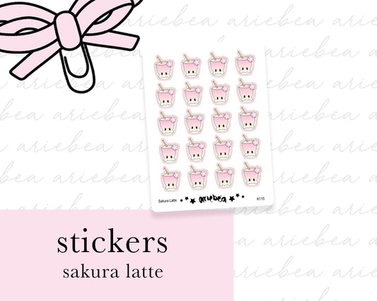 Sakura Boba Aesthetic Planner Stickers