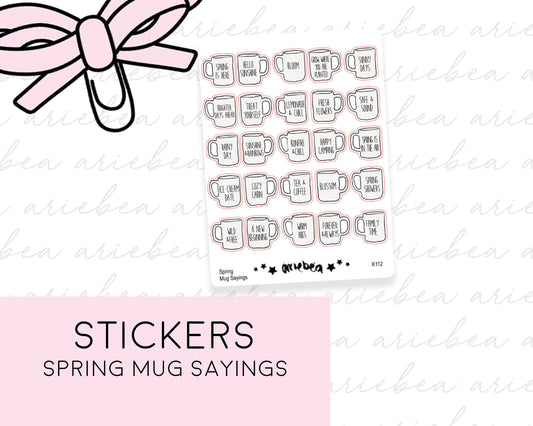 Mugs Spring Motivational Quotes and Activity Planner Stickers