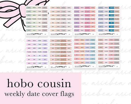 Weekly Hobonichi Cousin Date Cover Flags Planner Stickers