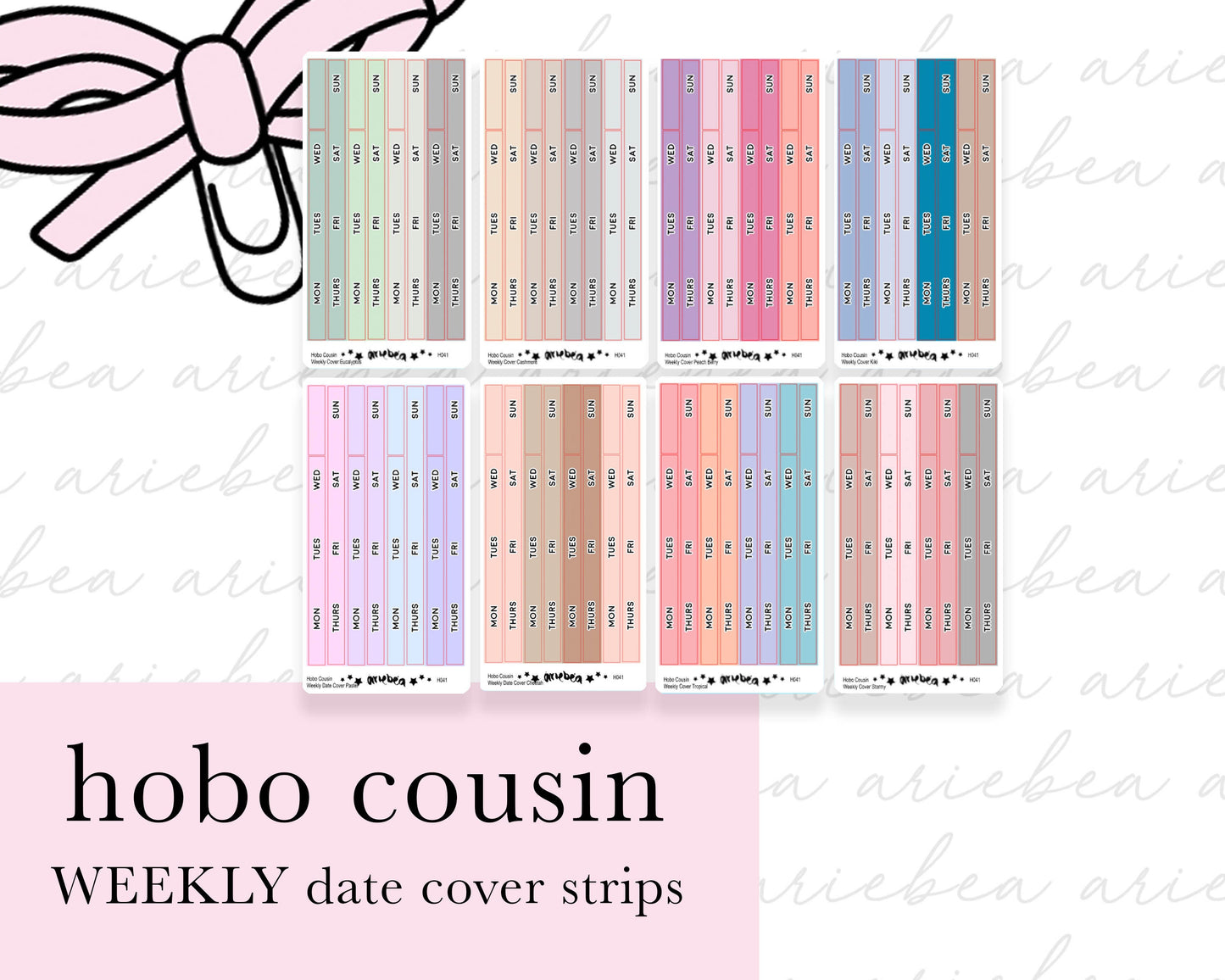 Weekly Hobonichi Cousin Date Cover Strips Planner Stickers