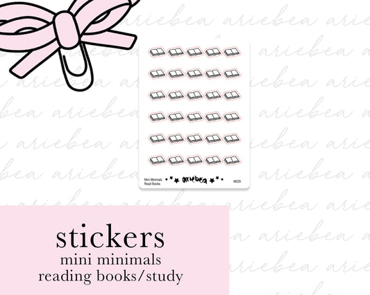 Reading Books, Study Mini Minimals Doodle Planner Stickers