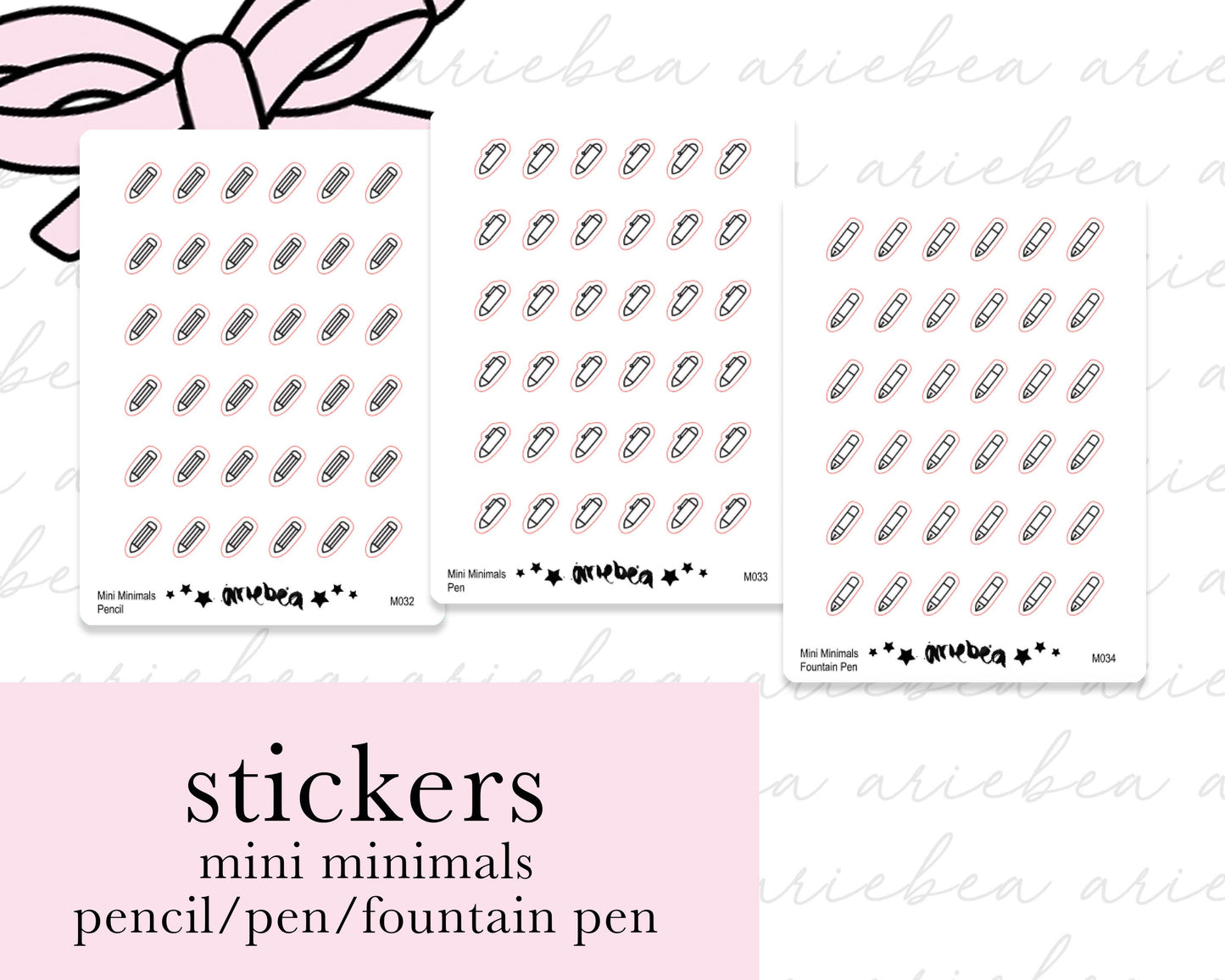 Planning Study Mini Minimals Doodle Planner Stickers